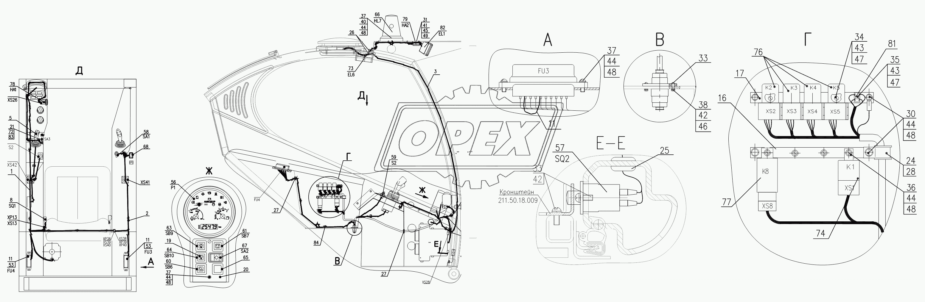 Электросистема кабины 211Е.50.18.000
