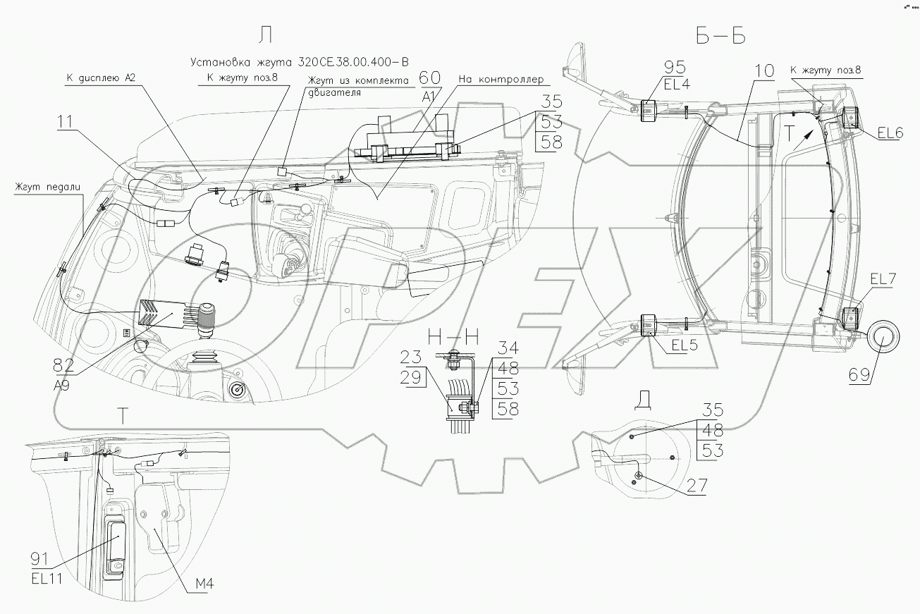 320СЕ.38.00.000 Электросистема кабины