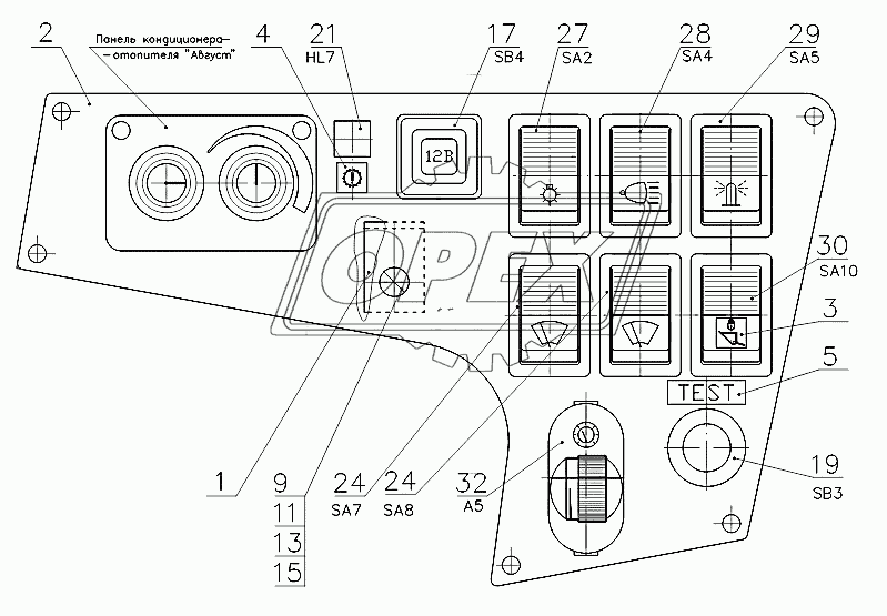 320CE.38.00.010 Панель управления