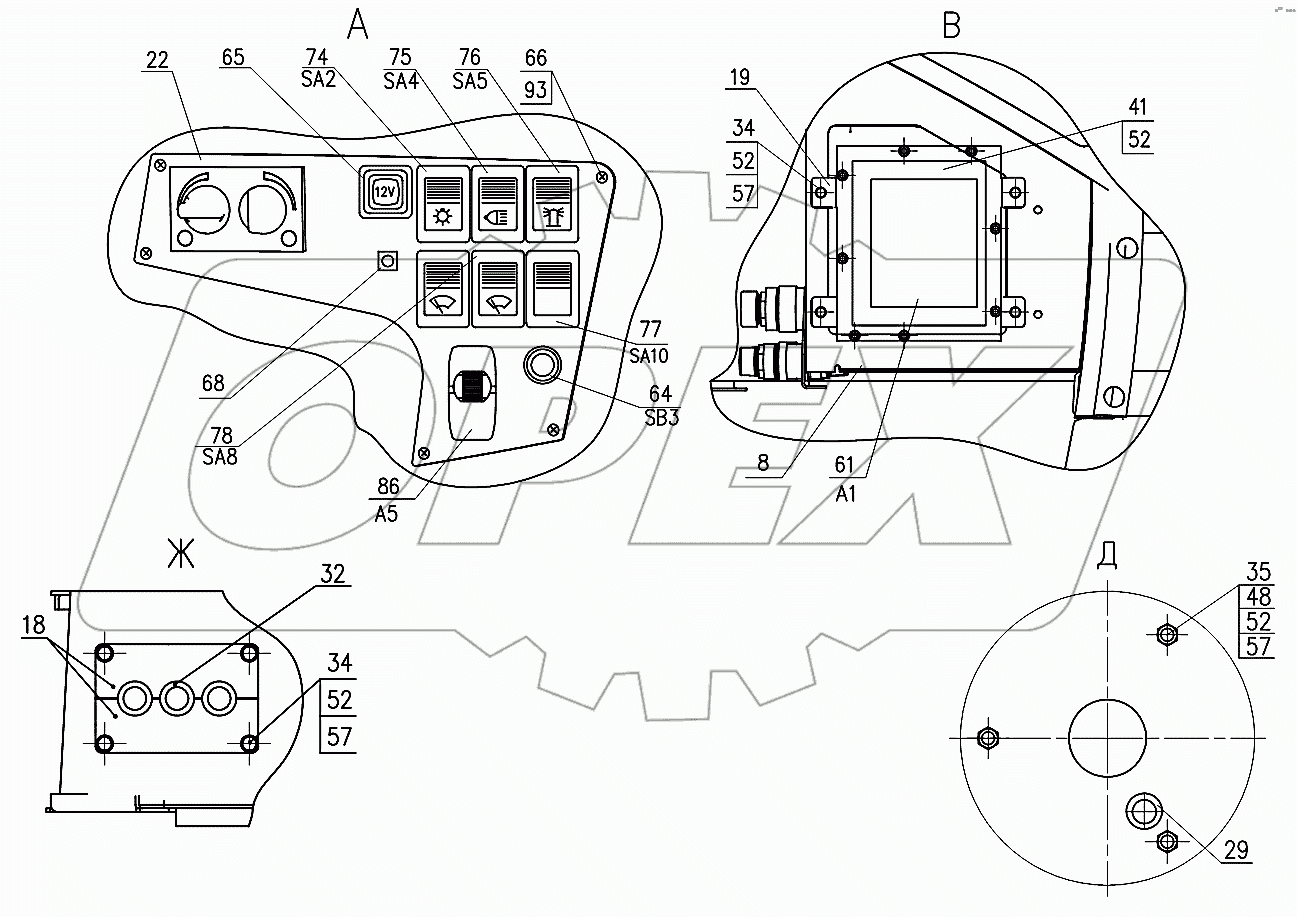 320С.38.00.000 Электросистема кабины