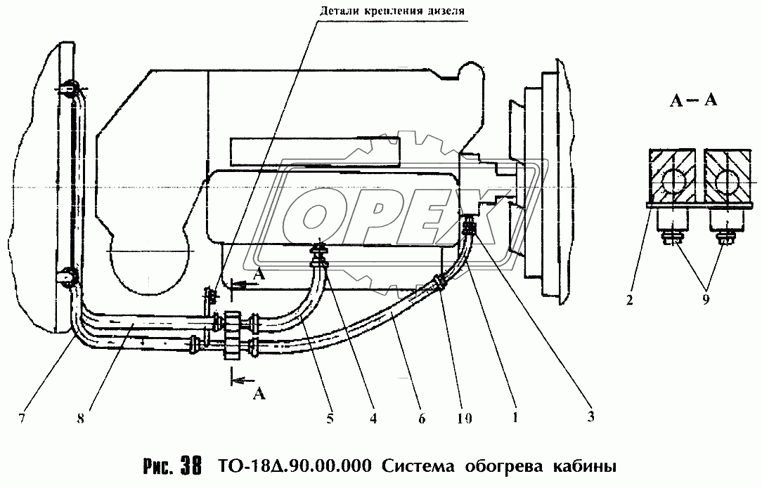 Система обогрева кабины ТО-18Д.90.00.000