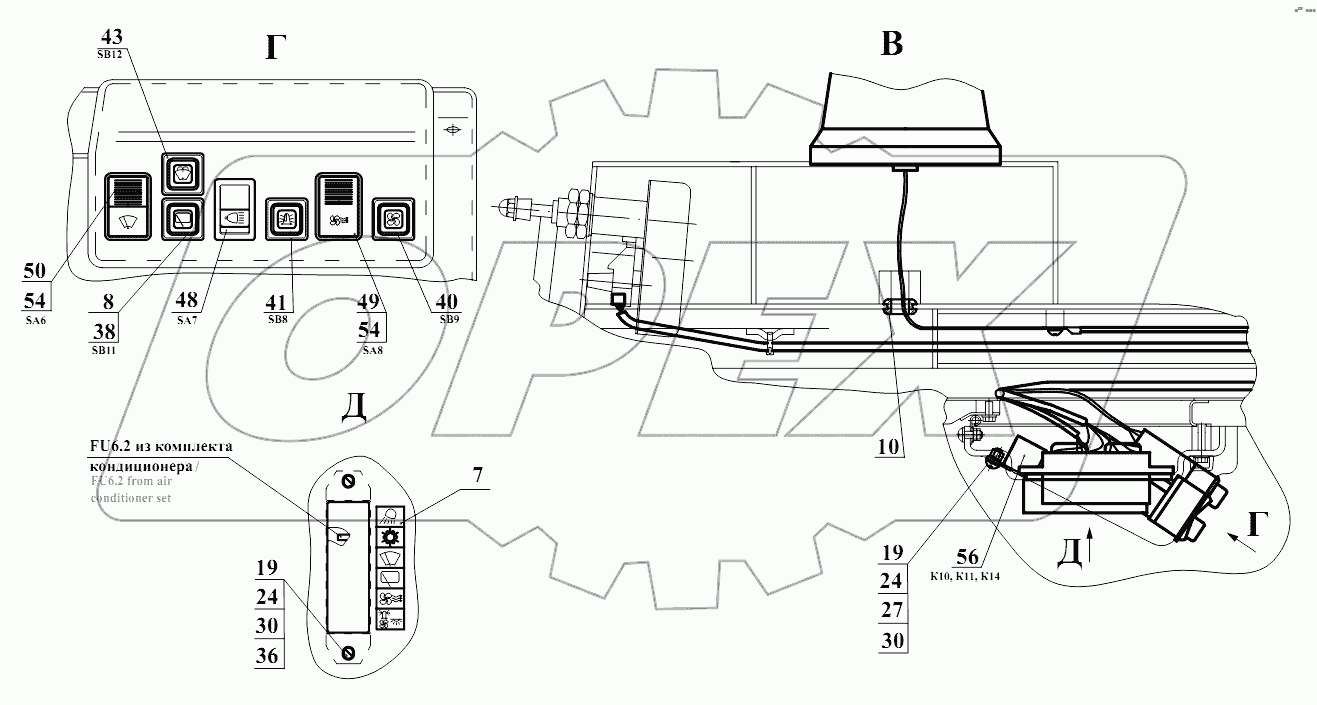Электросистема кабины 342В.38.01.000Т