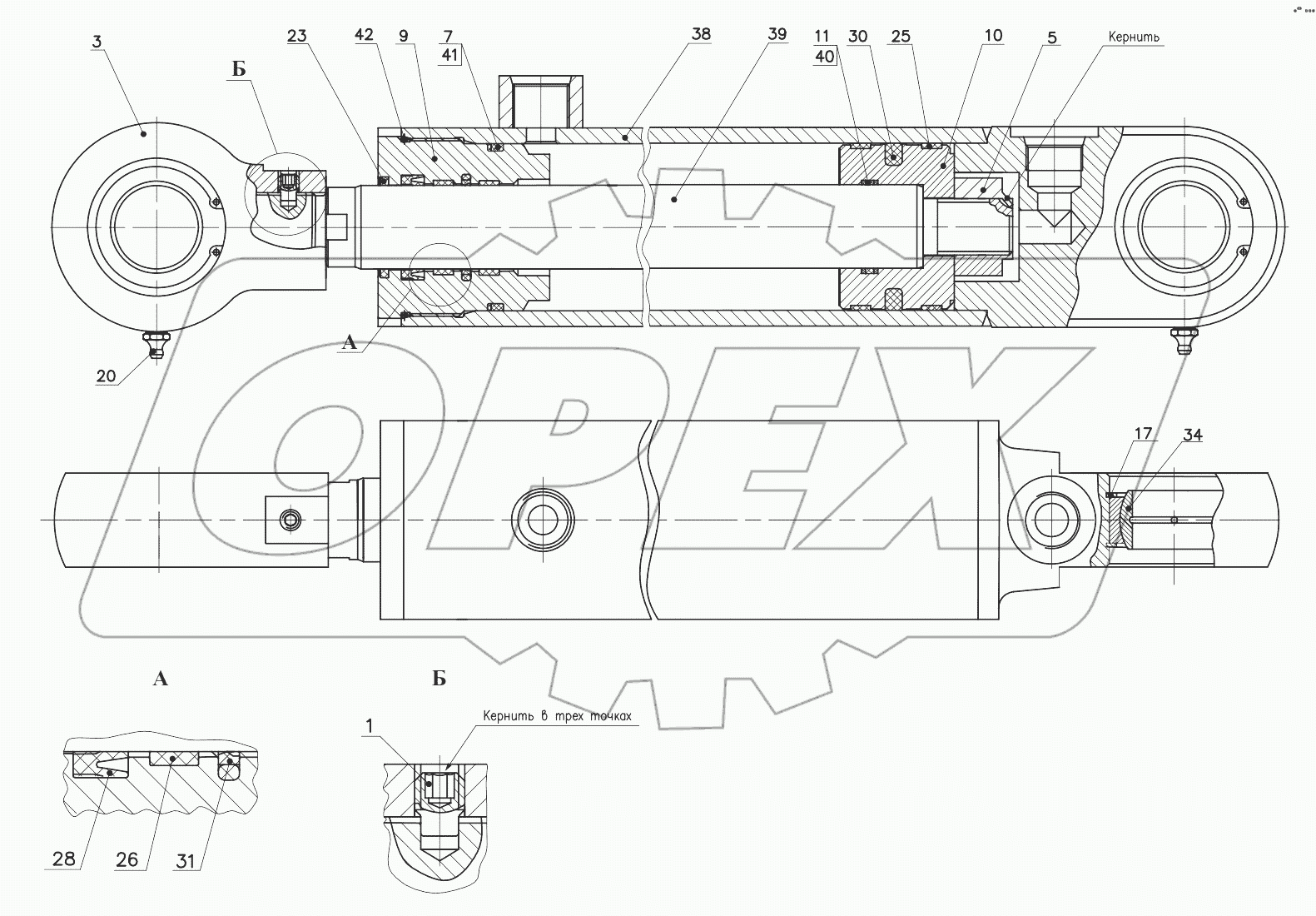  Гидроцилиндр Ц080040.00.000-В