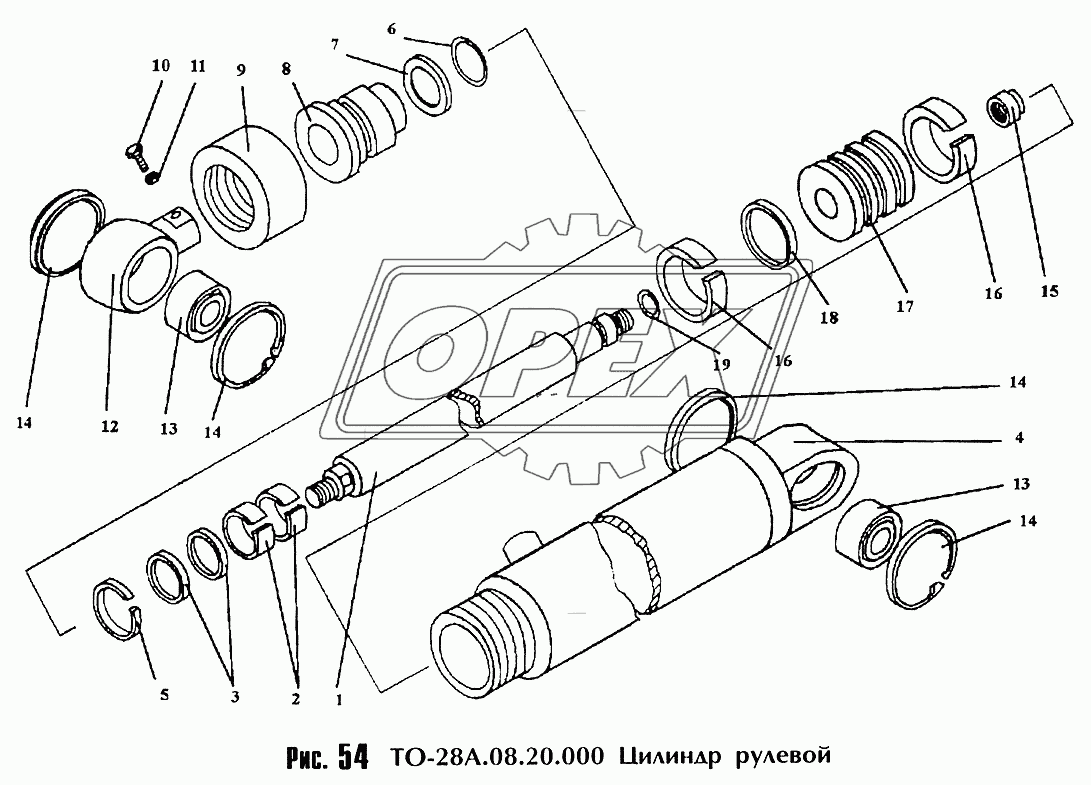 Цилиндр рулевой ТО-28А.08.20.000