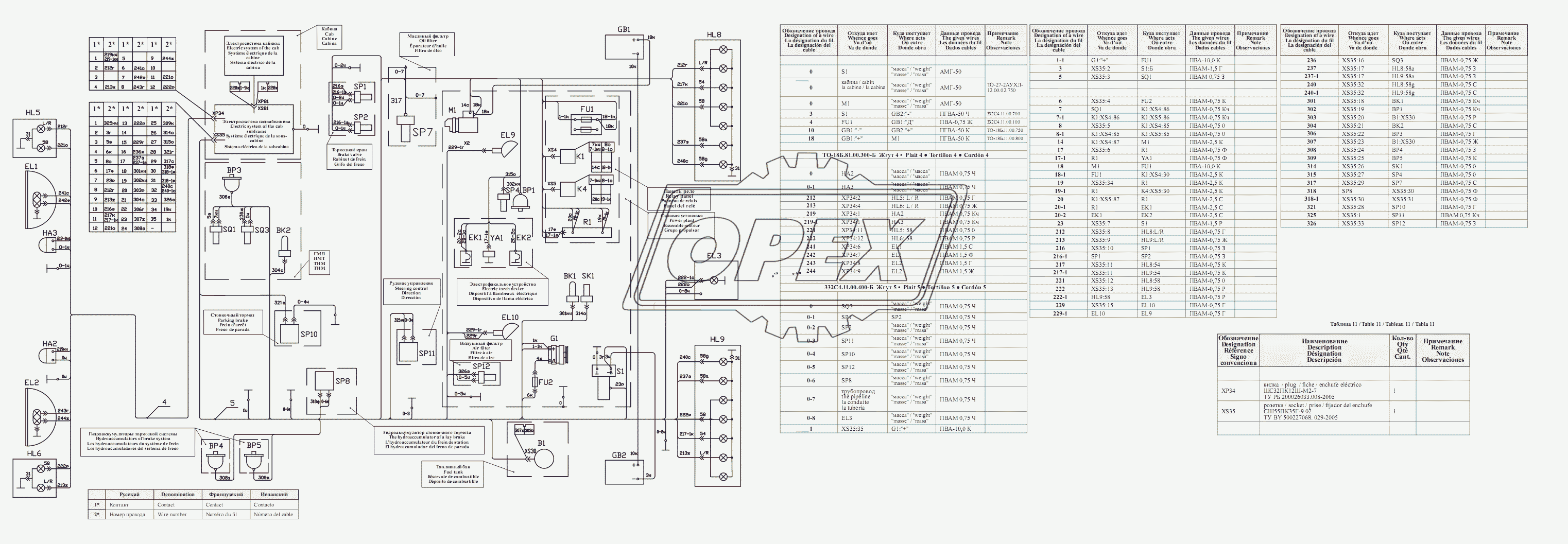 Схема электрическая соединений 342С5.11.00.000 Э4.Таблица соединений