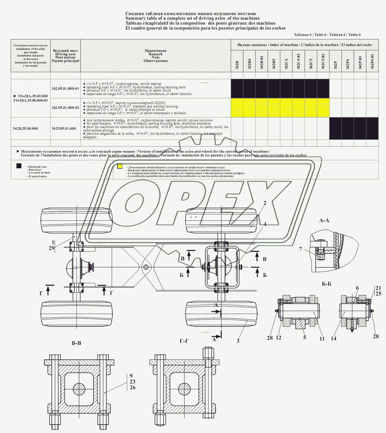 Установка мостов и колес ТО-28А.35, ТО-28А.35-01