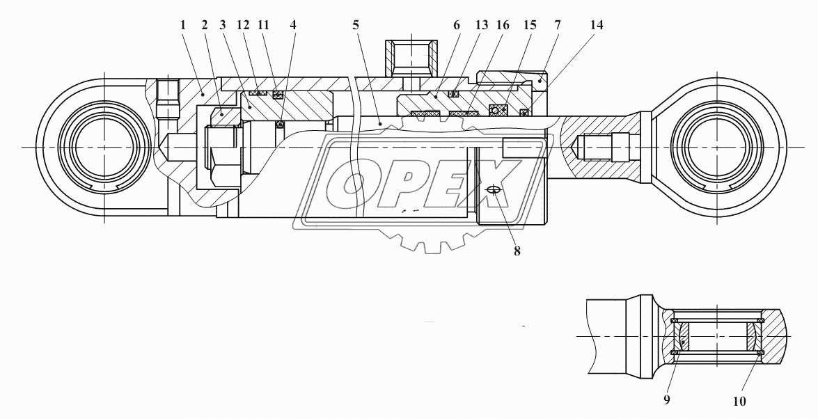Гидроцилиндр ЦГ-80.56х400.11