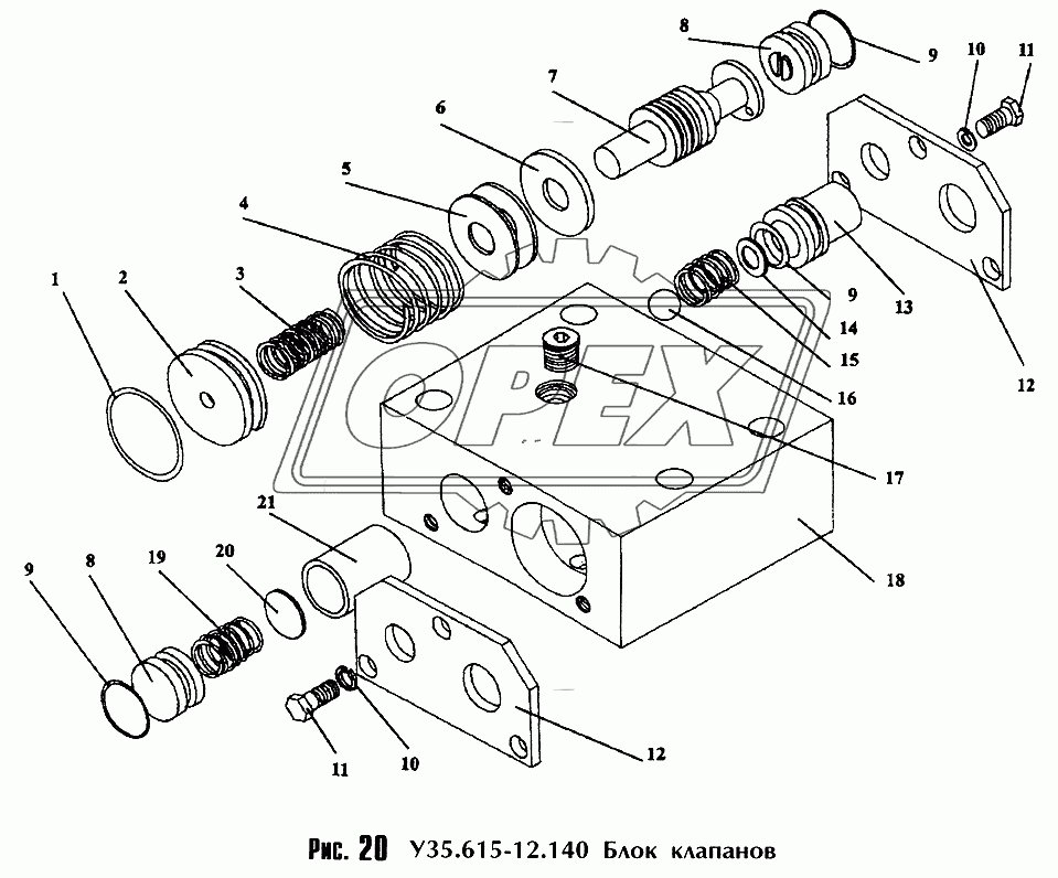 Блок клапанов У35.615-12.140