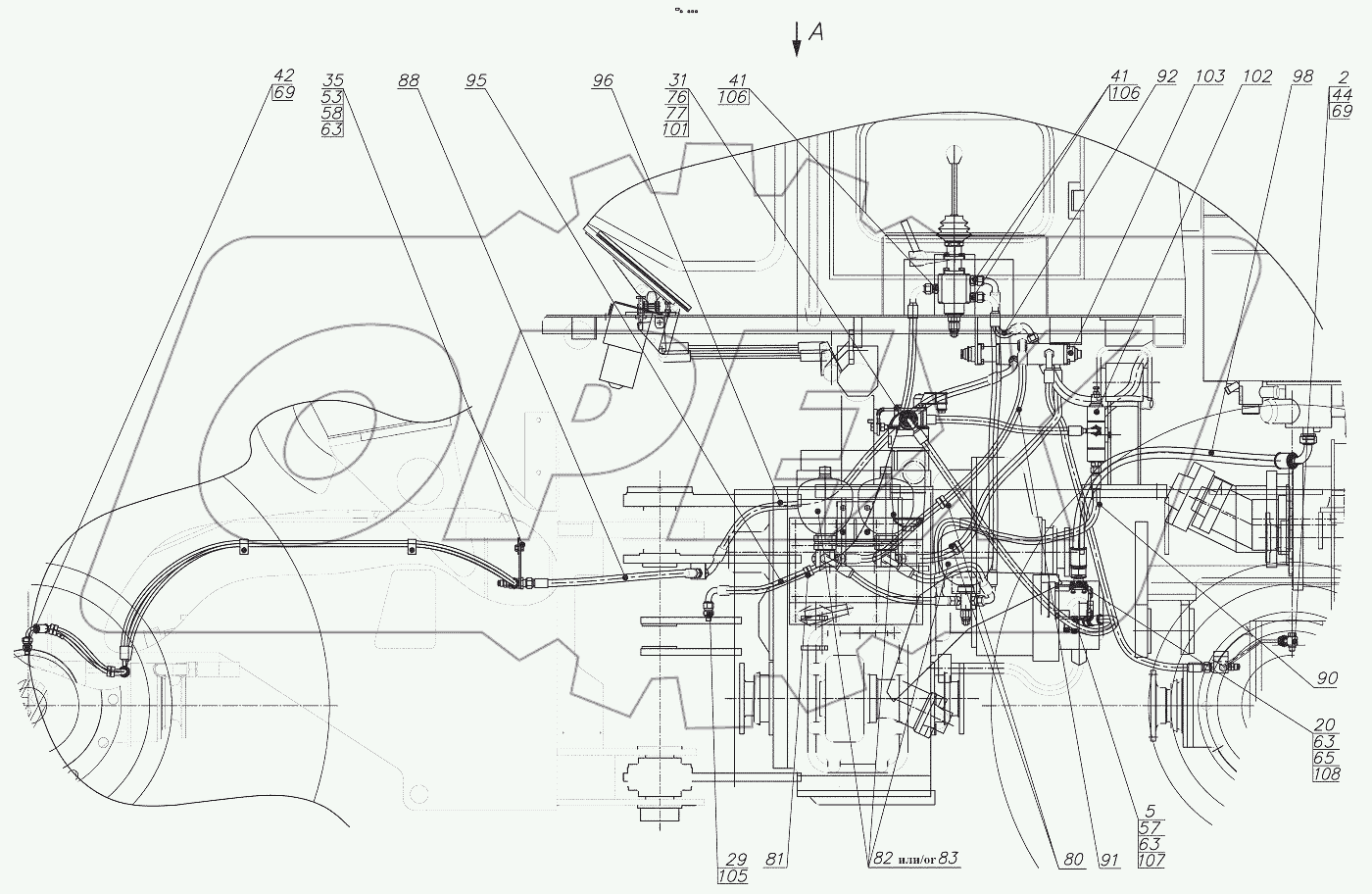  352.35.05.000 Гидросистема тормозов