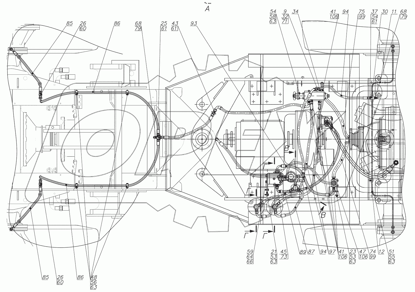  352.35.05.000 Гидросистема тормозов