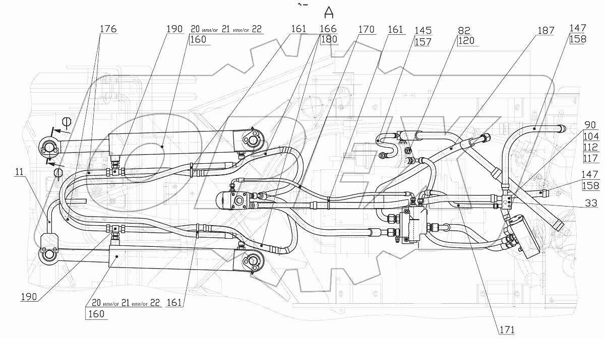  352.34.07.000 Гидросистема рулевого управления