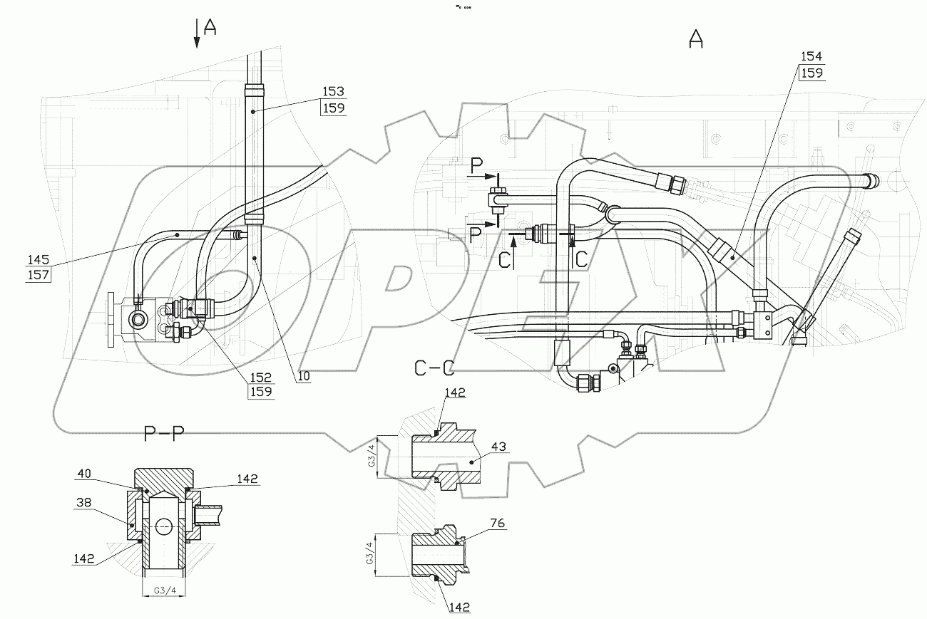  352.34.07.000 Гидросистема рулевого управления