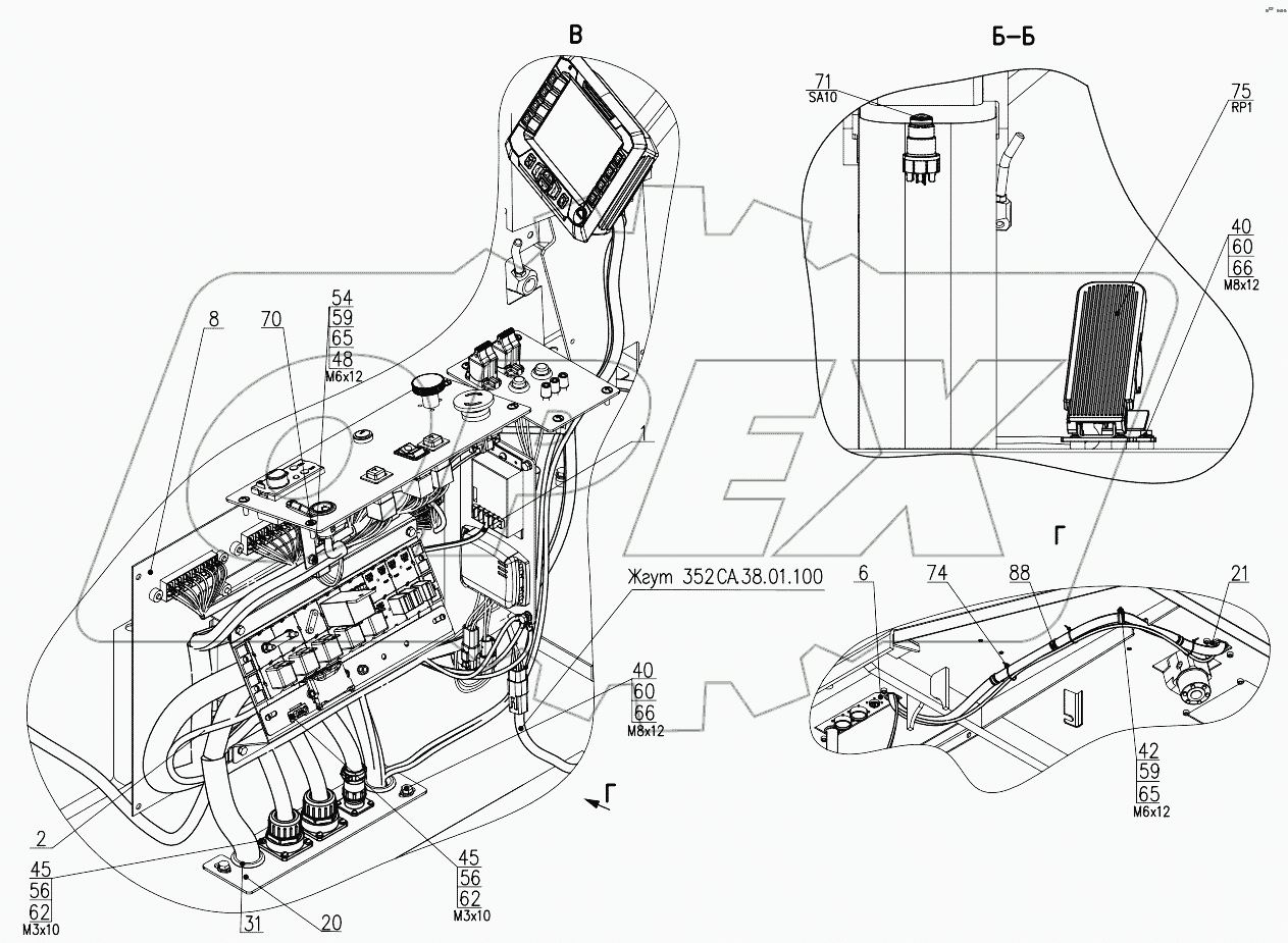 Электросистема подкабинника 352СА.38.02.000