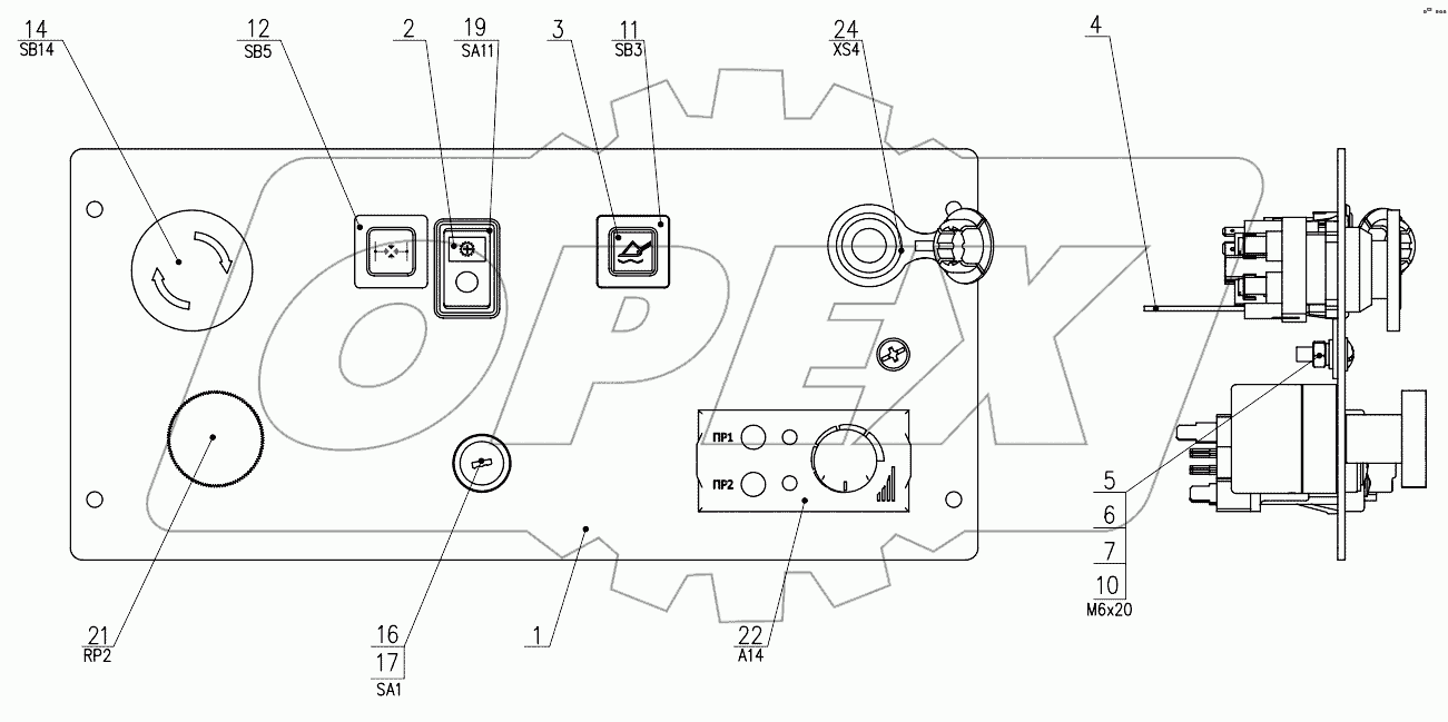 Панель управления 352СА.38.02.800