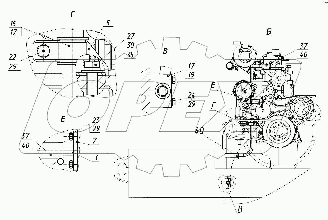 Установка подогревателя 352СА.10.15.000