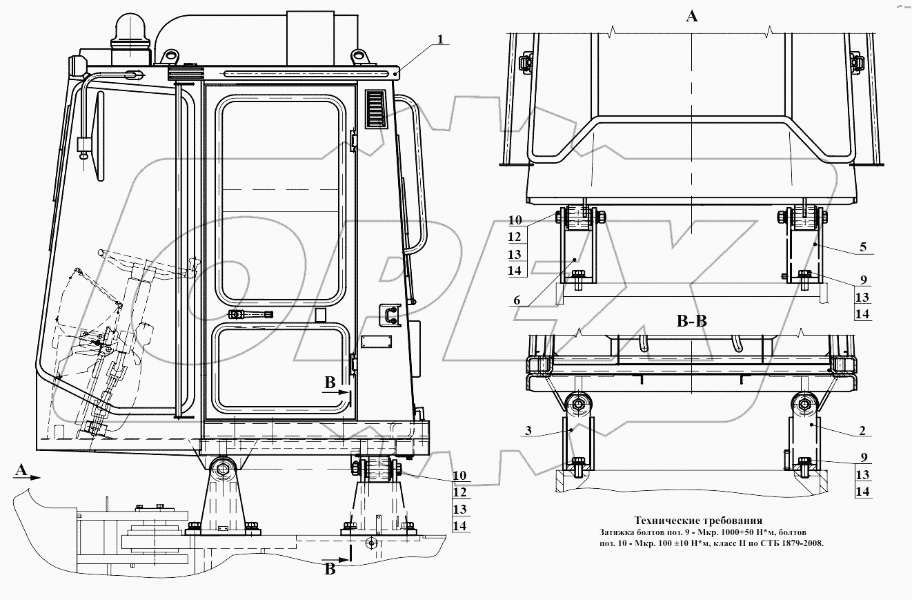 Установка кабины 352СА.50.00.000