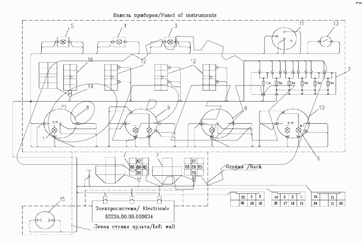 Электросистема пульта 6223А.18.00.100