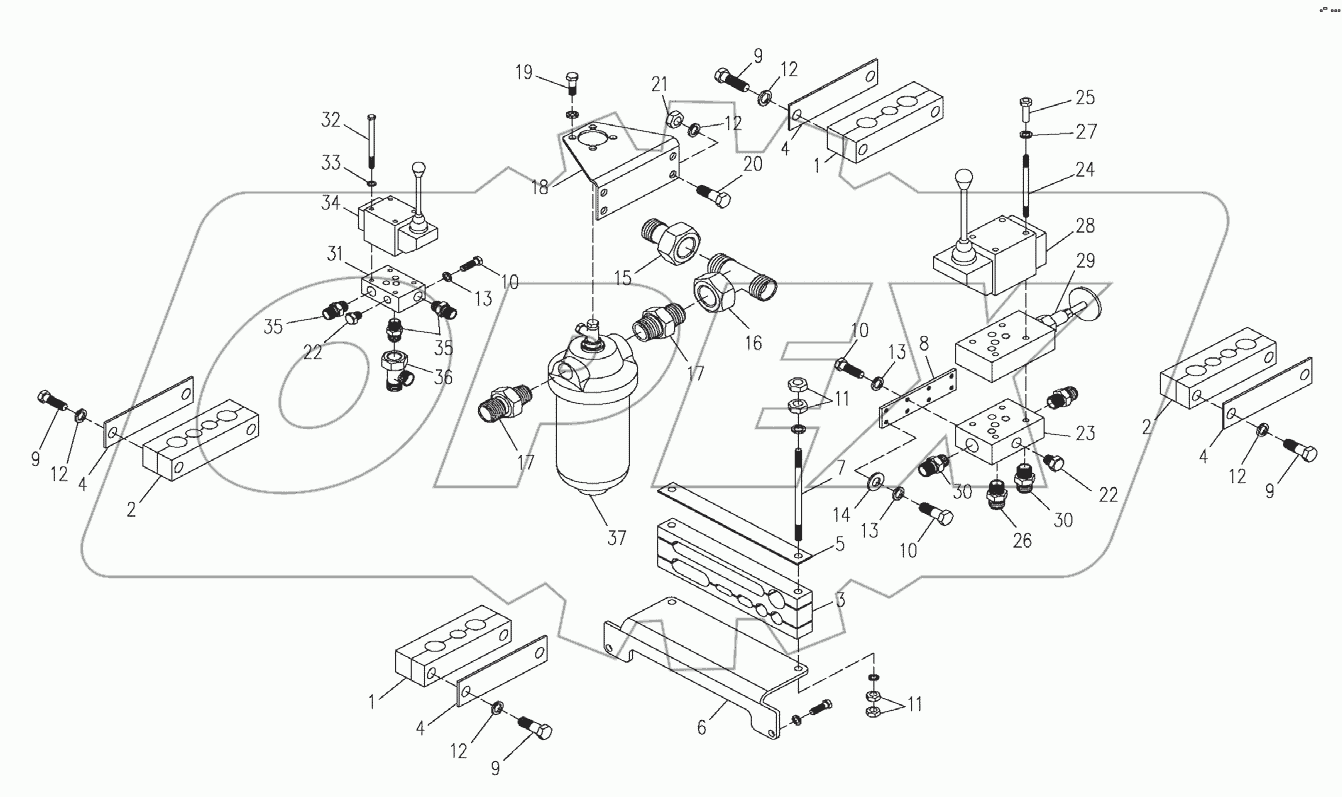 Установка гидроаппаратов 6222.35.00.000
