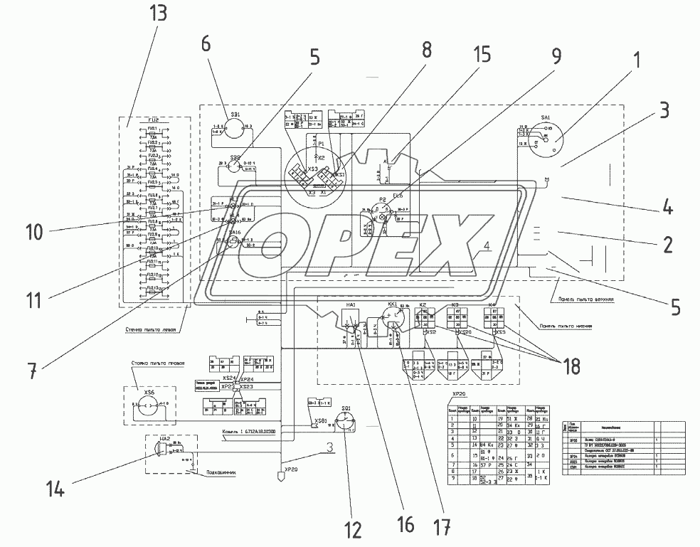 6712А.18.02.000 Электросистема подкабинника