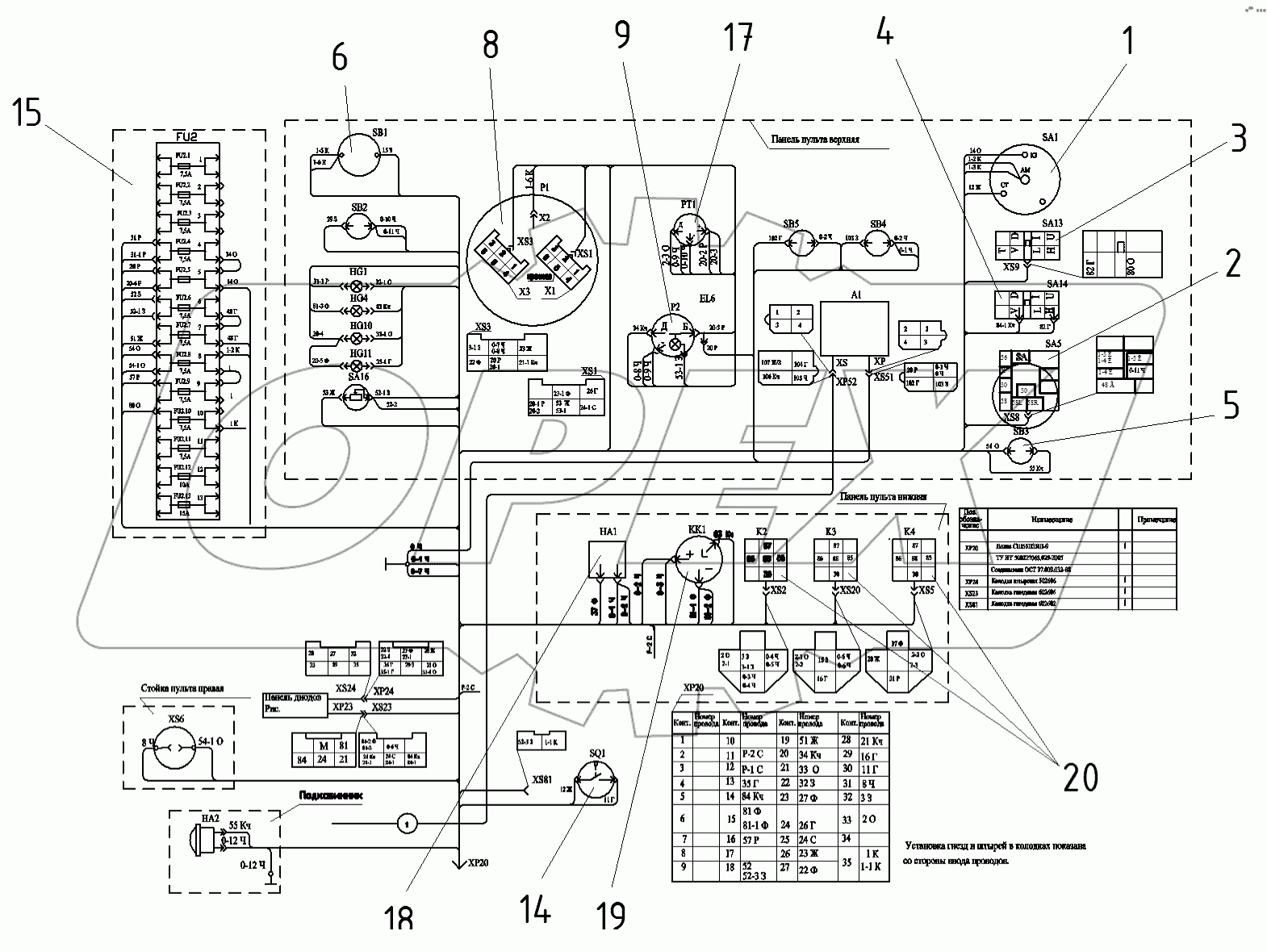 6712А.18.02.000 Электросистема подкабинника