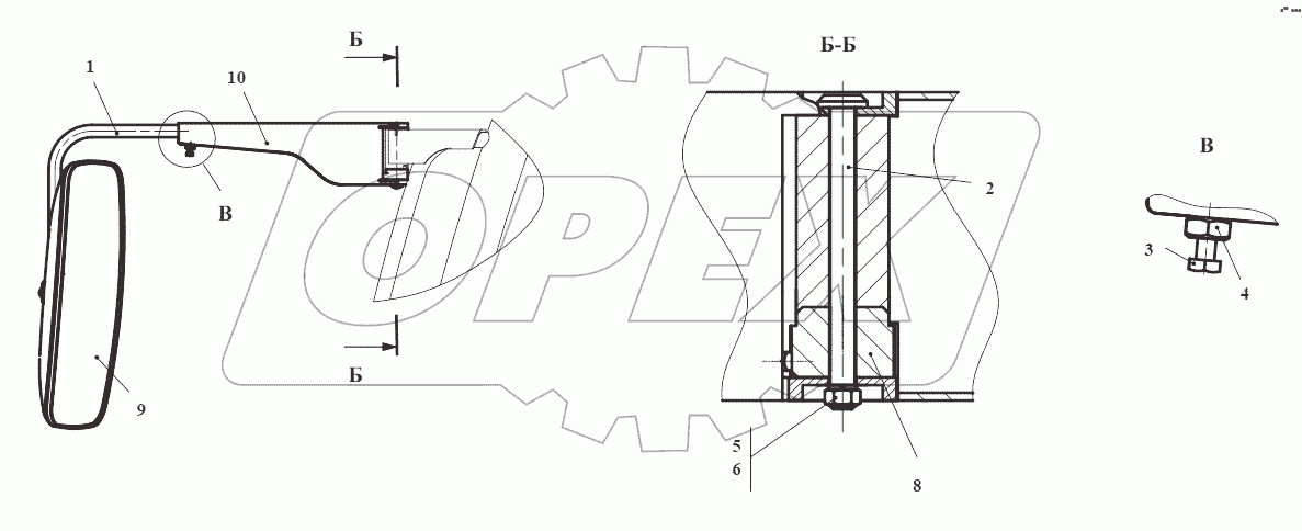 Установка зеркала 330СЕ.82.01.100