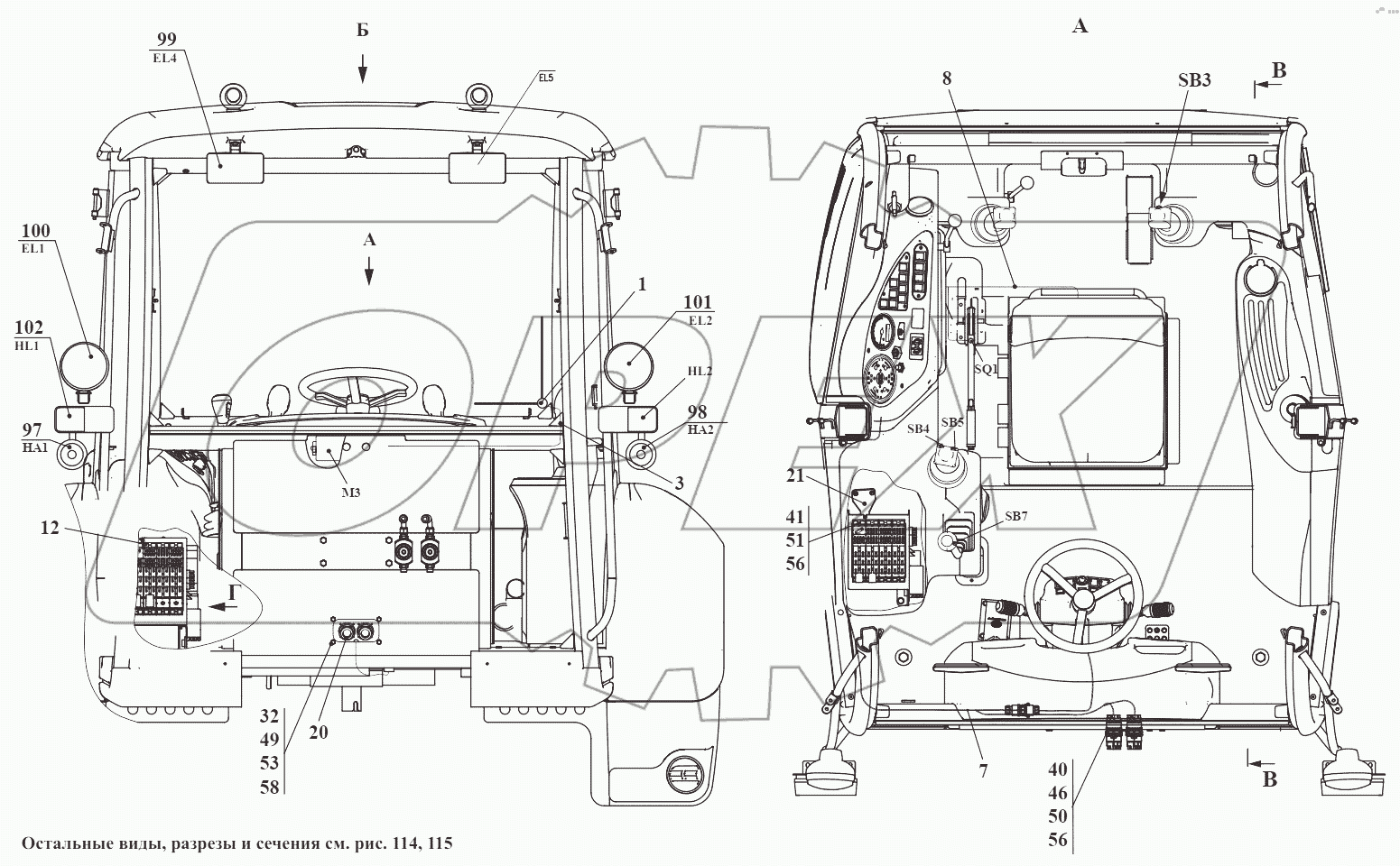 Электросистема кабины 732.38.00.000