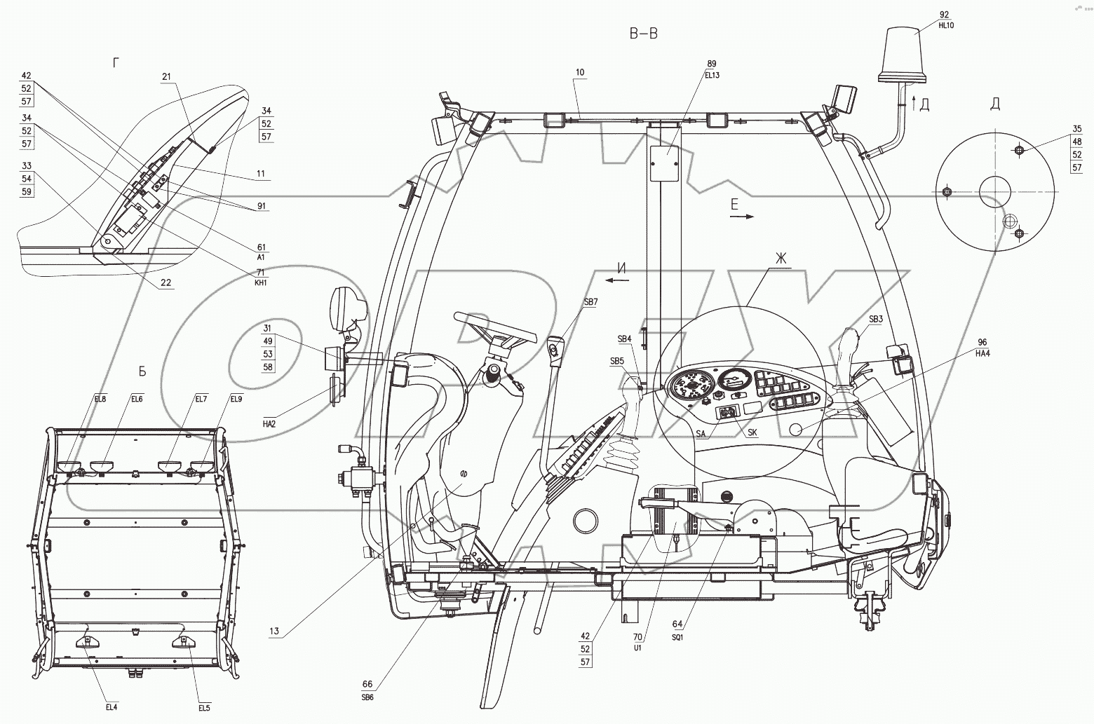 Электросистема кабины 732.38.00.000