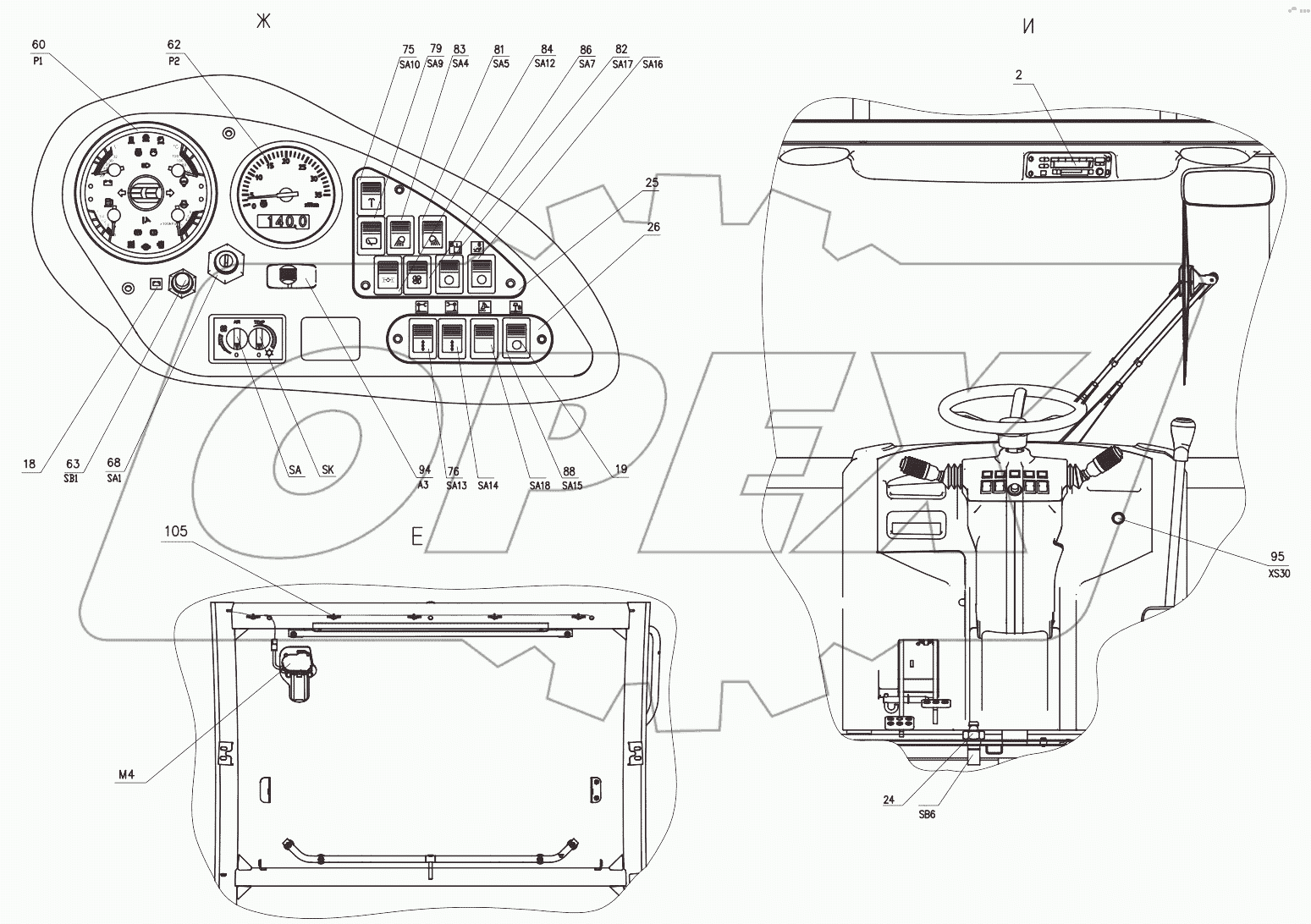 Электросистема кабины 732.38.00.000