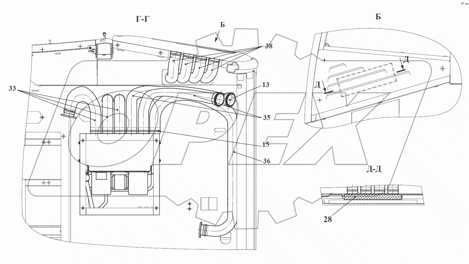 Установка отопителя 732.81.04.000