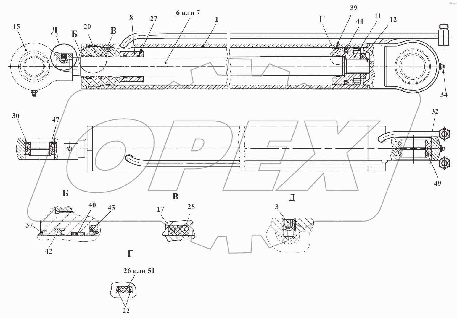 Гидроцилиндр 732.28.51.400