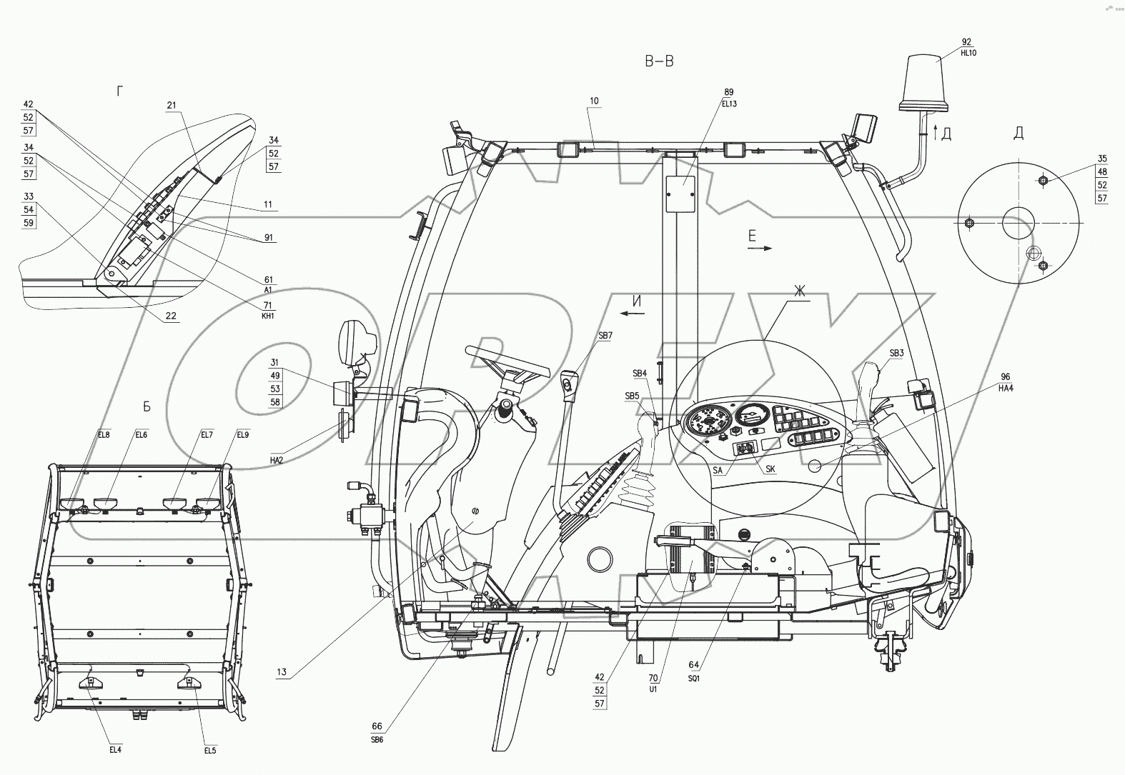 Электросистема кабины 732.38.00.000