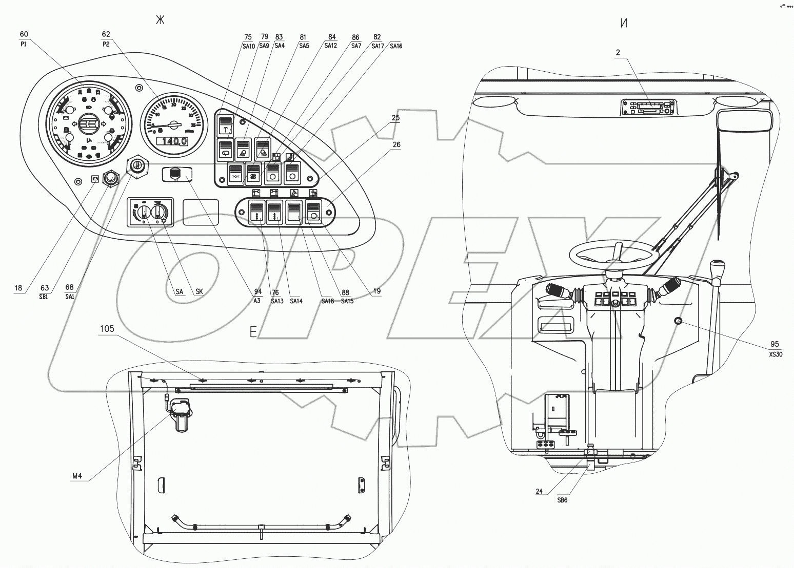 Электросистема кабины 732.38.00.000