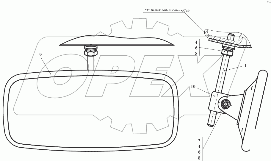 Зеркало внутреннее 732.82.01.200