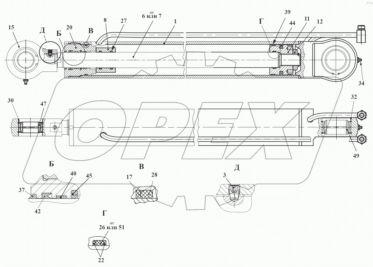Гидроцилиндр 732.28.51.400