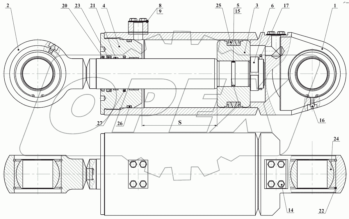  Гидроцилиндр КГЦ635.180-80-500