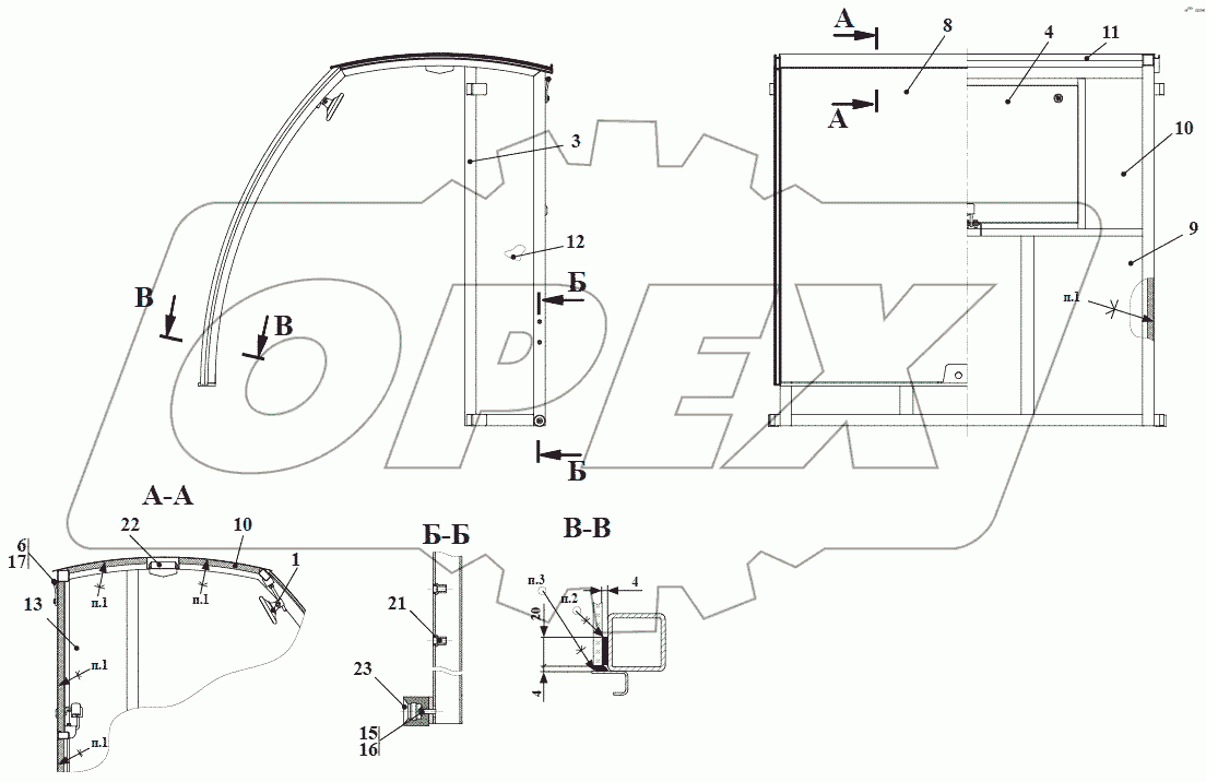  Кабина. ЕР30.51.00.010