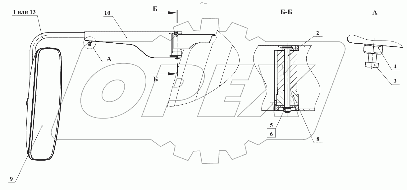  Установка зеркала 320С2.82.01.100