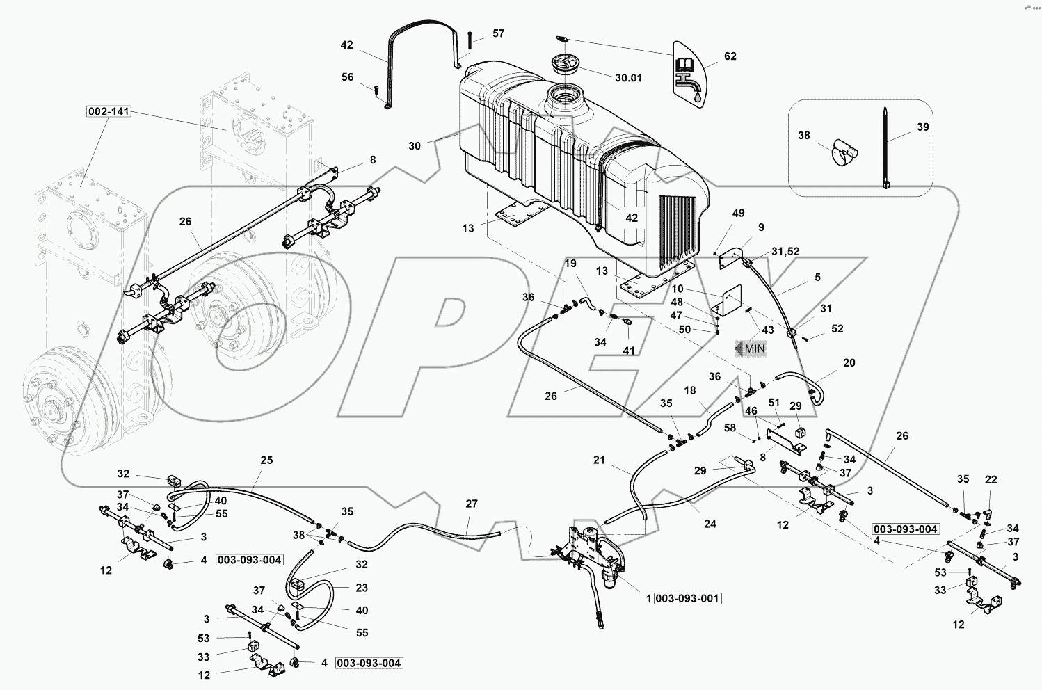  Sprinkling - tiltable scraper