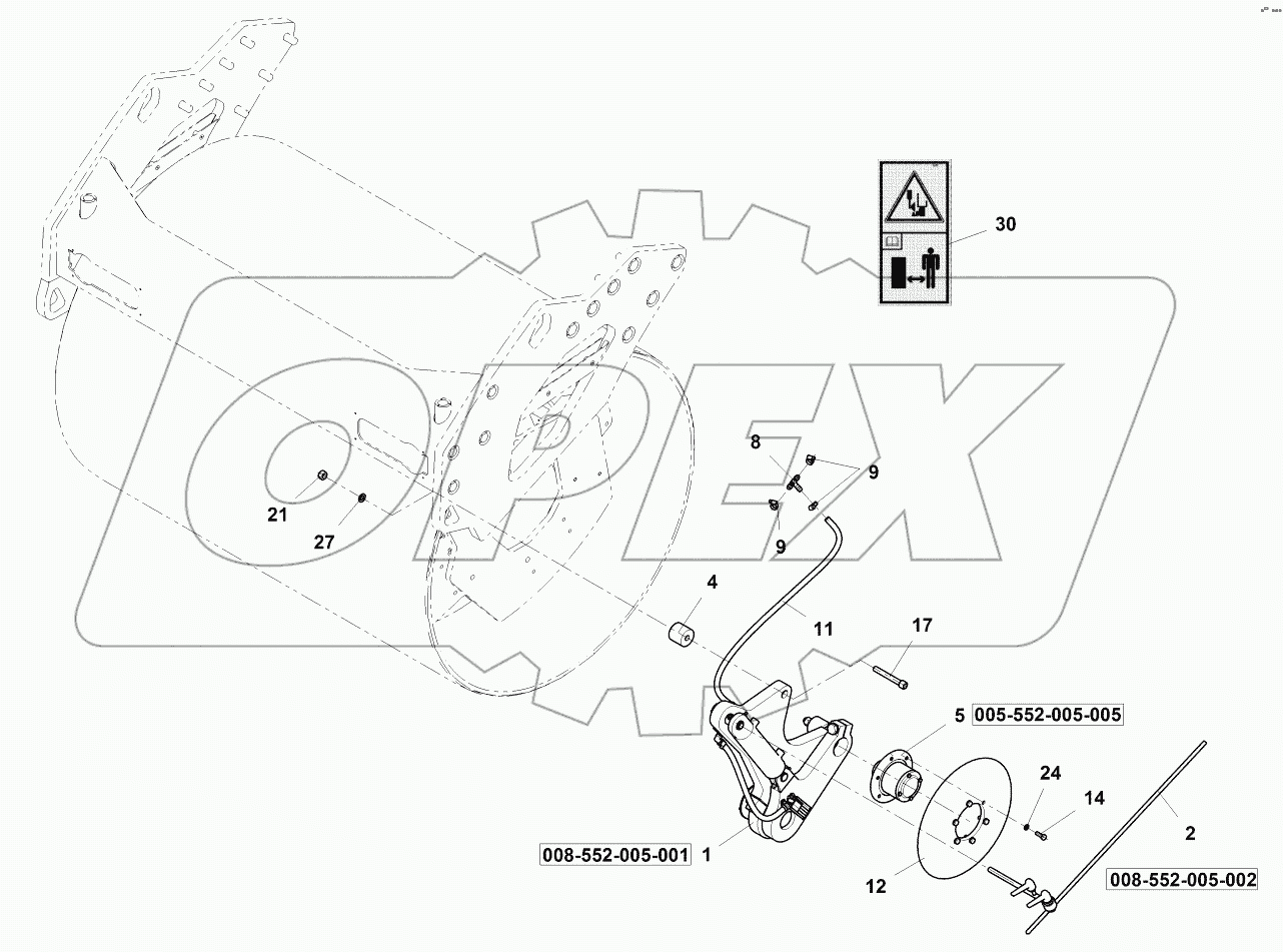  Left edge cutter for unsplit drum