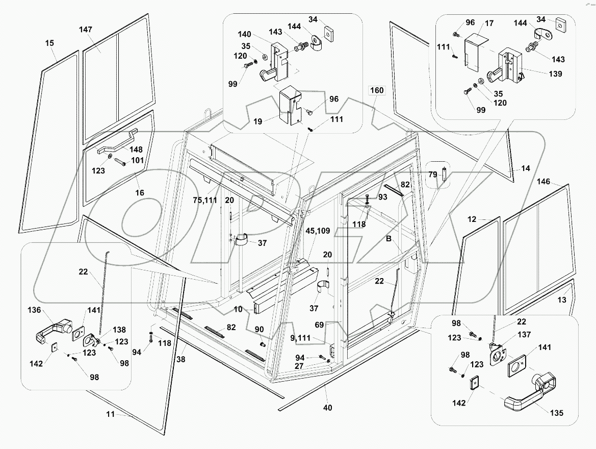  165-A КАБИНА КОМПЛЕТНАЯ;COMPLETE CABIN