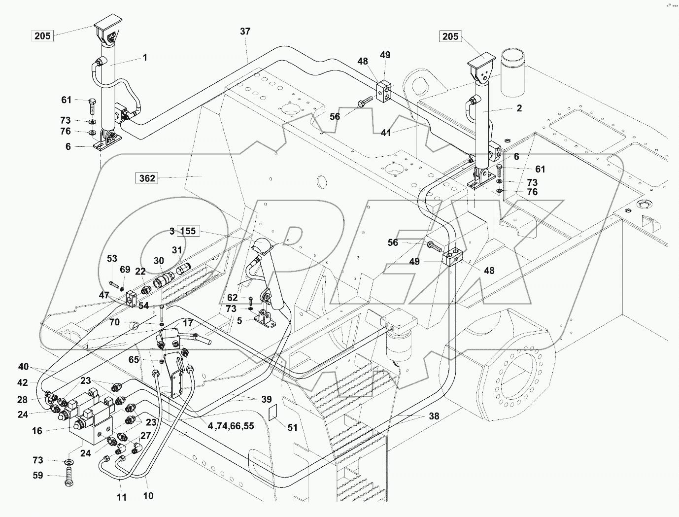  382 ГИДРОСИСТЕМА;HYDR.SYST.OF LIFTING