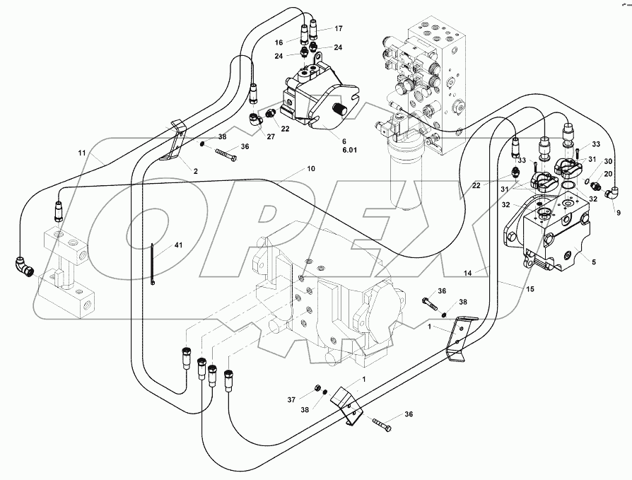  Rear drum hydraulic system