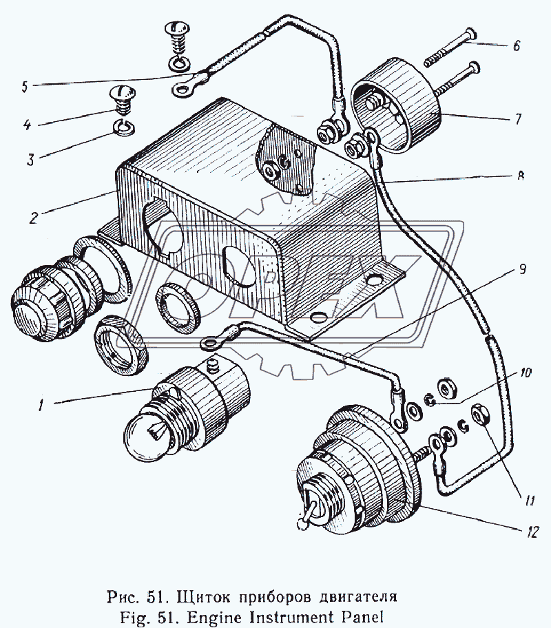 Щиток приборов двигателя