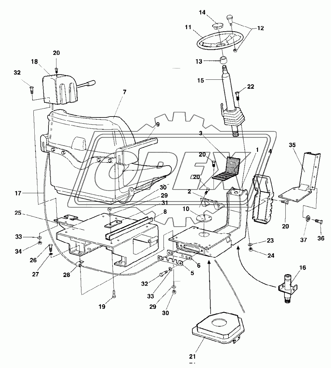 Drivers seat Turn-over platform Up to 68X20579