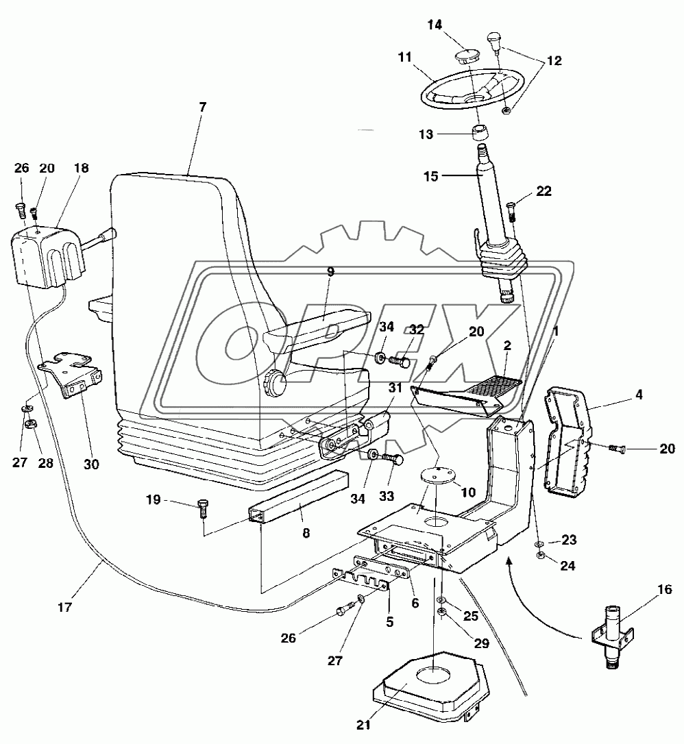 Drivers seat Turn-over incab From 68X20580