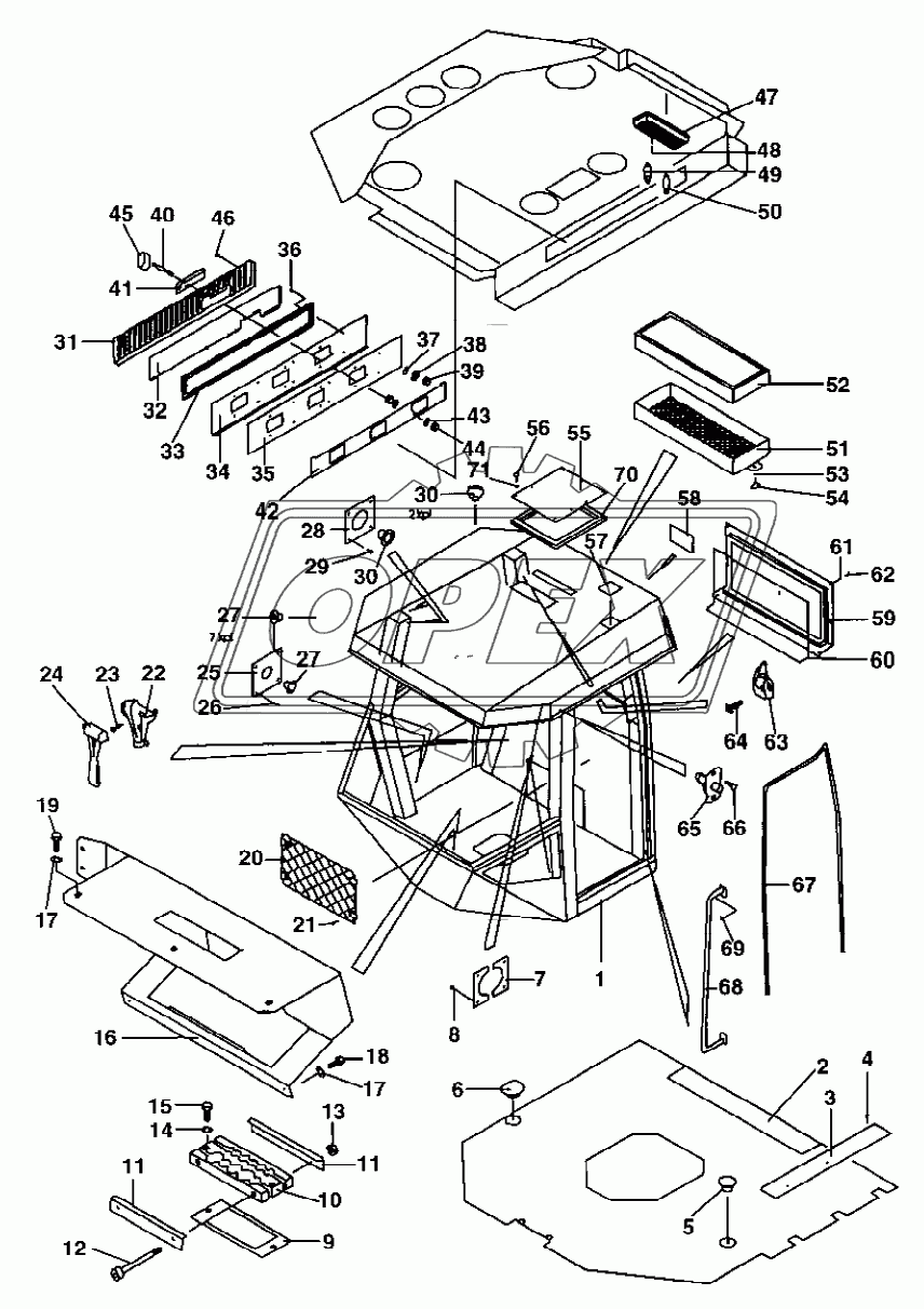 Cab Interior (Cab Up to 68X20851)