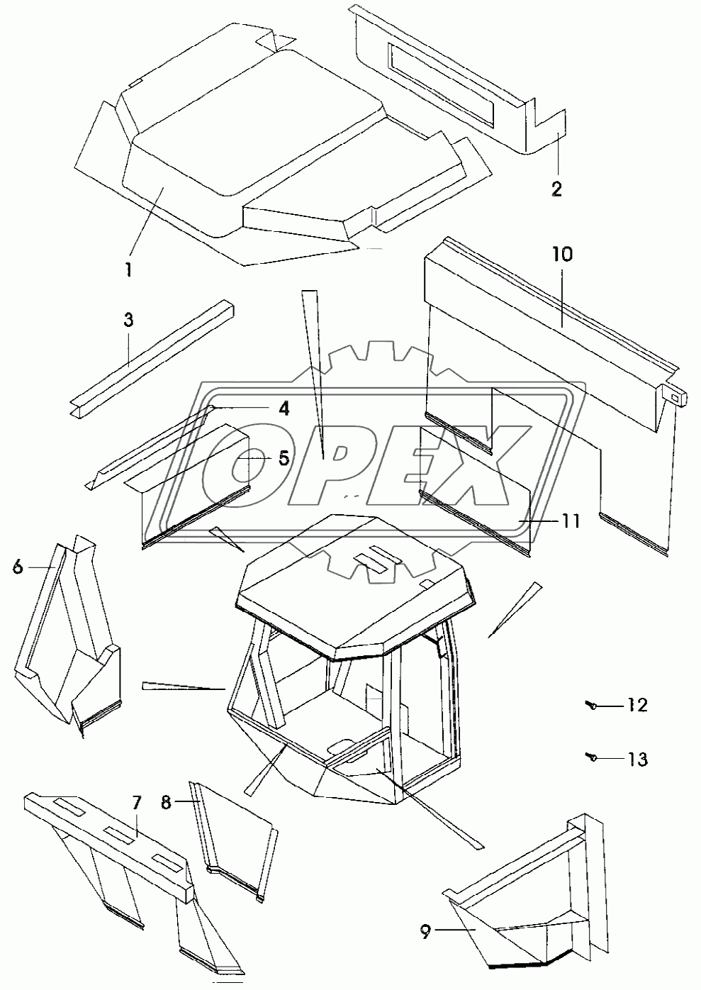 Cab Inside panels (Cab Up to 68X20851)