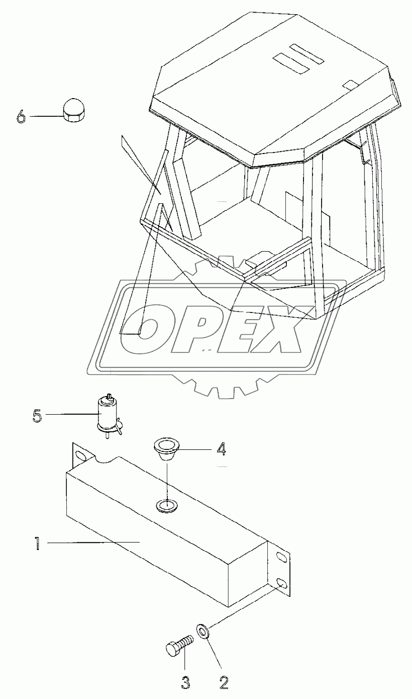 Cab Water tank, wipers (Cab Up to 68X20851)