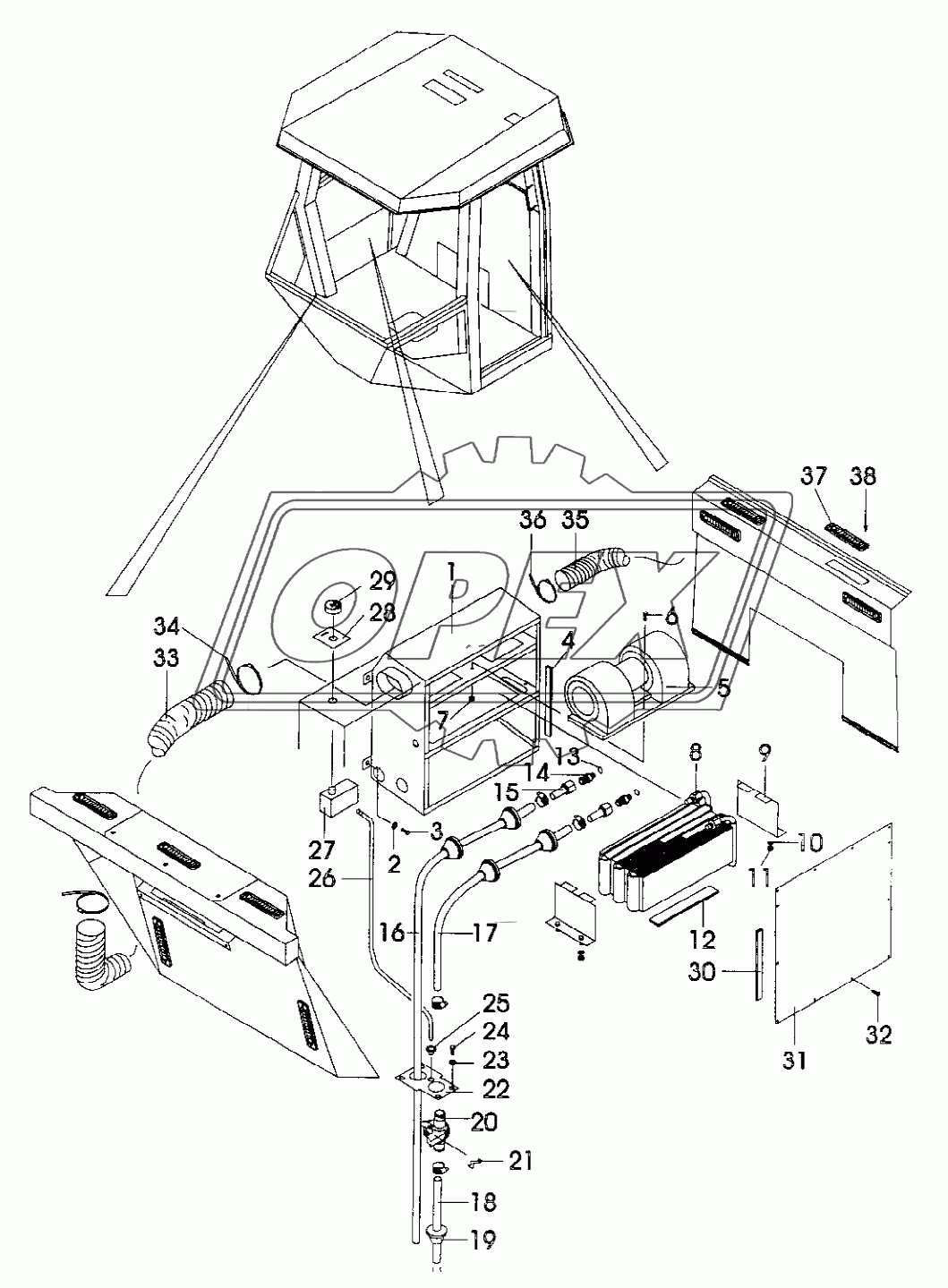 Cab Heater and fan system Up to 68X20495