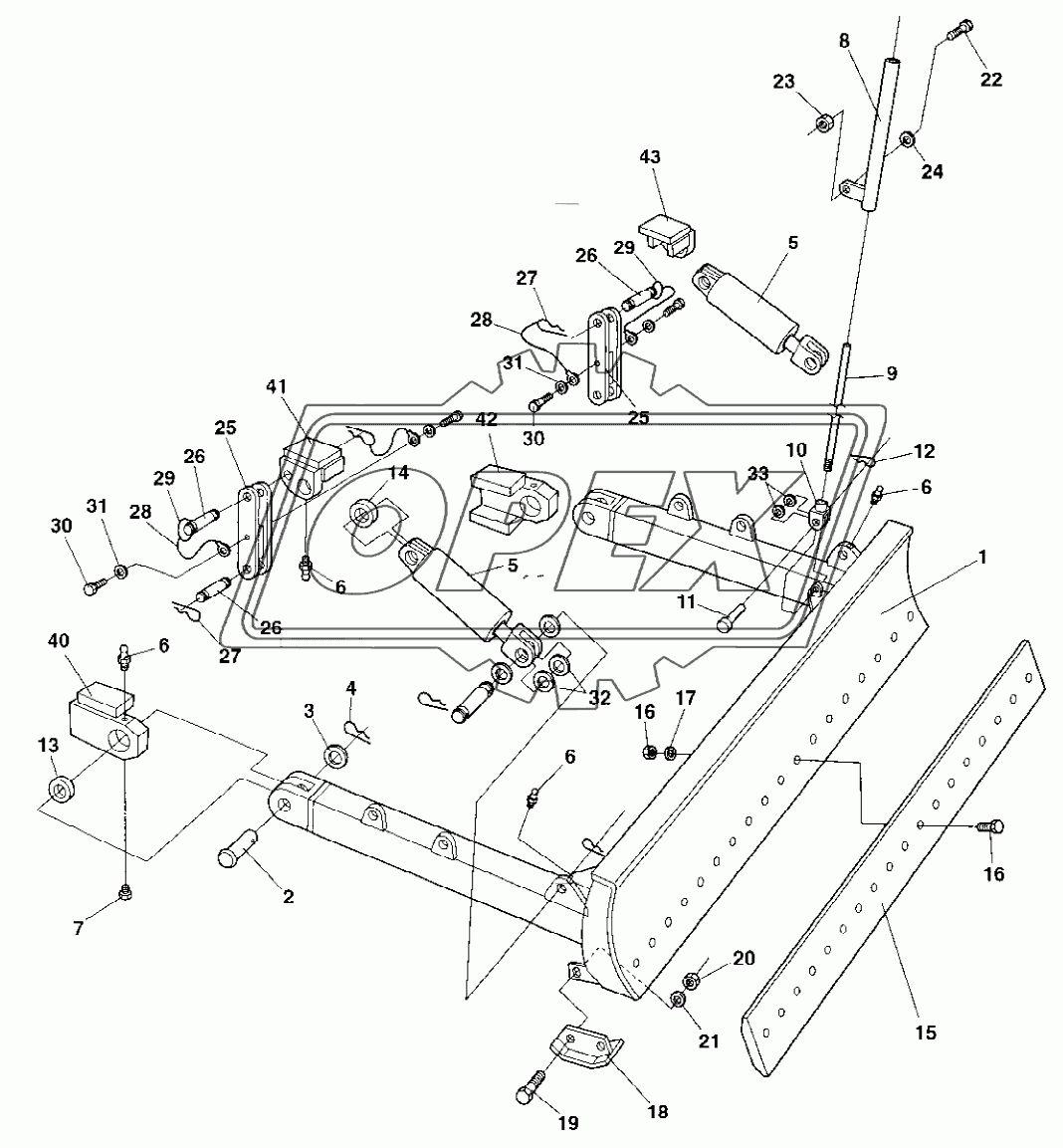 Levelling blade, metal parts